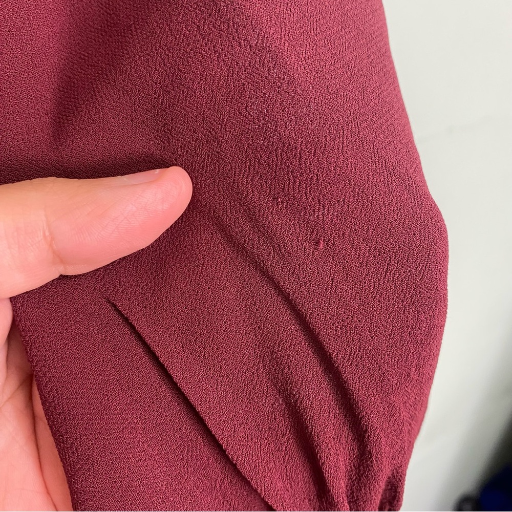 Reformation Brandi Mini Long Sleeve Burgundy Red Maroon Dress Medium Petite - Picture 3 of 9